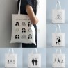 Mujeres Pequeña Lienzo Humano Elegante Cuadrado Abierto Bolsa De Lona