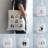 Mujeres Pequeña Lienzo Humano Elegante Cuadrado Abierto Bolsa De Lona