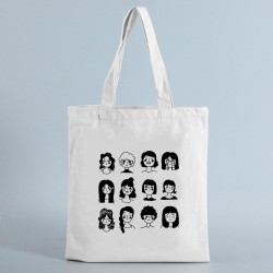Mujeres Pequeña Lienzo Humano Elegante Cuadrado Abierto Bolsa De Lona