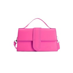 Mujeres Medio Cuero Sintético Color Sólido Estilo Vintage Estilo Clásico Cuadrado Hebilla Bolso Bandolera