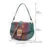 Mujeres Medio Cuero Sintético Cocodrilo Elegante Estilo Vintage Oval Hebilla Bolso Bandolera