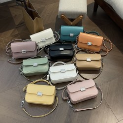 Mujeres Medio Cuero Sintético Color Sólido Básico Estilo Vintage Cuadrado Hebilla Magnética Bolso De Mano Bolso Cuadrado