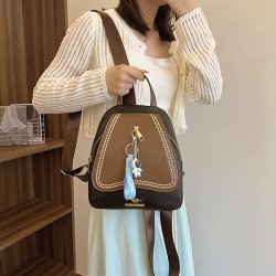 Unisexo Medio PC Bloque De Color Estilo Vintage Estilo Clásico Hilo De Coser Cuadrado Cremallera mochila de moda