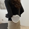 Mujeres Cuero Sintético Color Sólido Ropa De Calle En Forma De Corazon Cremallera Bolsas De Hombro Bolso Bandolera