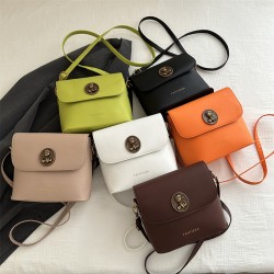 Mujeres Medio Cuero Sintético Color Sólido Ropa De Calle Cuadrado Hebilla Magnética Bolso Bandolera