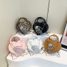 Mujeres Medio Cuero Sintético Color Sólido Estilo Vintage En Forma De Corazon Cremallera Bolso Bandolera