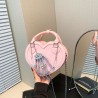 Mujeres Medio Cuero Sintético Color Sólido Estilo Vintage En Forma De Corazon Cremallera Bolso Bandolera
