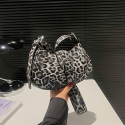 Mujeres Medio Cuero Sintético Leopardo Ropa De Calle Cuadrado Cremallera Bolsa Para Las Axilas
