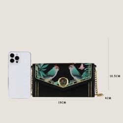 Mujeres Pequeña Cuero Sintético Bloque De Color Planta Color Sólido Elegante Estilo Vintage Cuadrado Gire La Tapa Bolsas De Homb