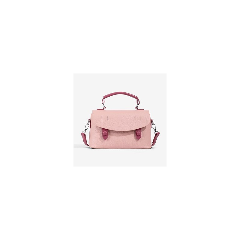 Mujeres Medio Cuero Sintético Color Sólido Estilo Preppy Estilo Clásico Cuadrado Hebilla Magnética Bolsas De Hombro