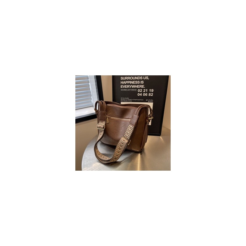 Mujeres Medio Cuero Sintético Color Sólido Estilo Vintage Estilo Clásico Cuadrado Cremallera Bolso Bandolera
