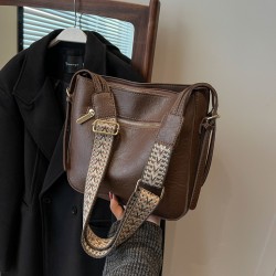 Mujeres Medio Cuero Sintético Color Sólido Estilo Vintage Estilo Clásico Cuadrado Cremallera Bolso Bandolera
