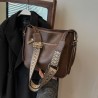 Mujeres Medio Cuero Sintético Color Sólido Estilo Vintage Estilo Clásico Cuadrado Cremallera Bolso Bandolera