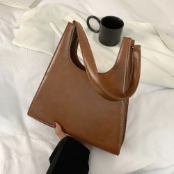 Mujeres Medio Cuero Sintético Bloque De Color Básico Estilo Vintage Cuadrado Cremallera Bolsa Para Las Axilas