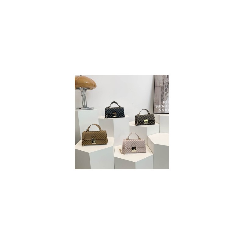 Mujeres Medio Cuero Sintético Argyle Estilo Vintage Estilo Clásico Cuadrado Gire La Tapa Bolso Bandolera