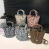 Mujeres Medio Cuero Sintético Leopardo Básico Estilo Clásico Balde Cremallera Bolso Bandolera