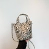 Mujeres Medio Cuero Sintético Leopardo Básico Estilo Clásico Balde Cremallera Bolso Bandolera