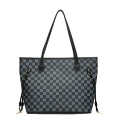 Mujeres Medio PVC Tartán Estilo Vintage Estilo Clásico Cuadrado Cremallera Bolso De Mano