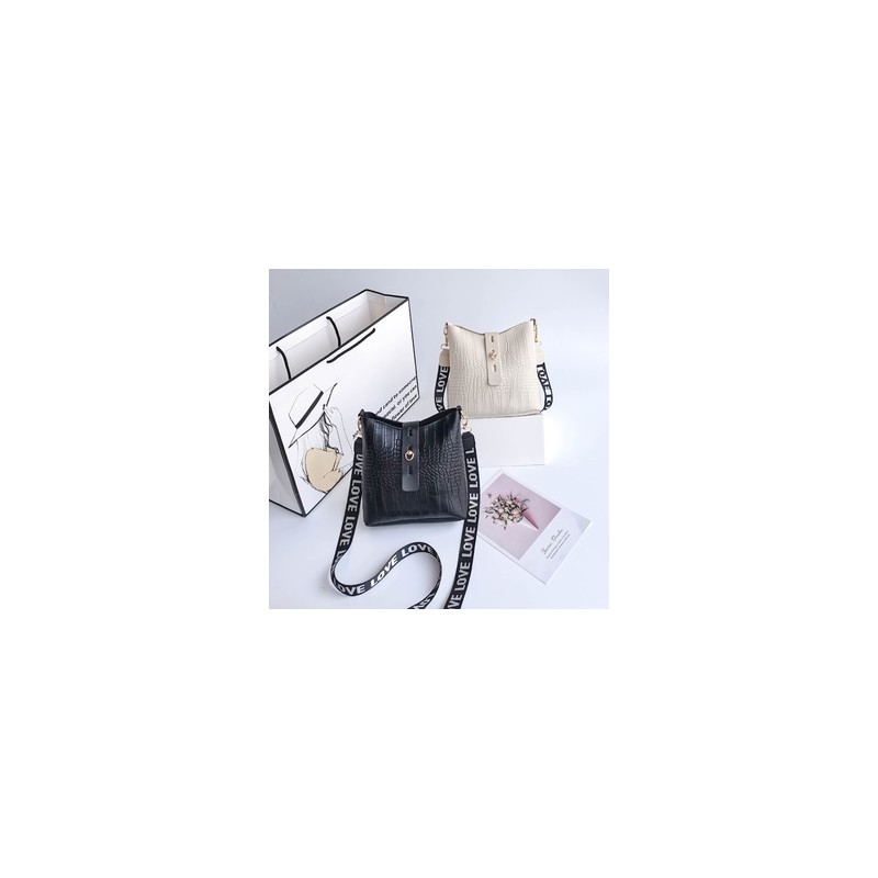 Mujeres Medio Cuero Sintético Color Sólido Cocodrilo Estilo Vintage Estilo Clásico Balde cerrar Bolso Cubo