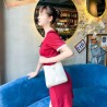 Mujeres Medio Cuero Sintético Color Sólido Cocodrilo Estilo Vintage Estilo Clásico Balde cerrar Bolso Cubo