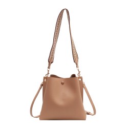 Mujeres Medio Cuero Sintético Color Sólido Ropa De Calle Balde Hebilla Magnética Bolso Bandolera