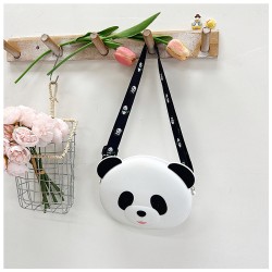 Mujeres Medio Gel De Sílice Animal Lindo Ronda Cremallera Bolso Bandolera