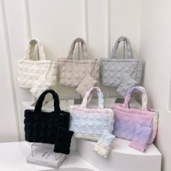 Mujeres Medio Nylon Color Sólido Lingge Básico Estilo Clásico Hilo De Coser Cuadrado Cremallera Bolso De Mano