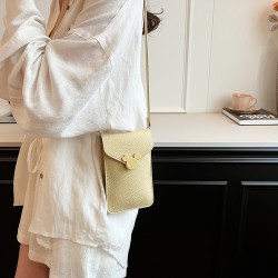 Mujeres Pequeña Cuero Sintético Color Sólido Básico Estilo Clásico Hilo De Coser Cuadrado Gire La Tapa Carteras De Teléfono