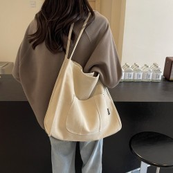 Mujeres Medio Tela Color Sólido Estilo Preppy Estilo Clásico Hilo De Coser Cuadrado Hebilla Magnética Bolso De Mano