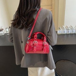 Mujeres Medio Cuero Sintético Color Sólido Estilo Clásico Ropa De Calle Cuadrado Cremallera Bolso Bandolera