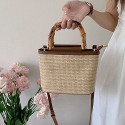 Mujeres Medio Cuero Sintético Color Sólido Vacaciones Estilo Clásico Balde Cremallera Bolso Cubo