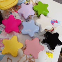 Mujeres Pequeña PVC Color Sólido Lindo Estilo Clásico Pentagrama Cremallera Bolsa De Gelatina