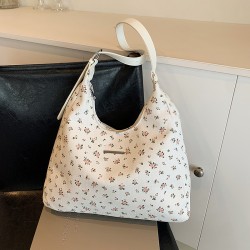 Mujeres Medio Cuero Sintético Floral Ditsy Básico Estilo Clásico Cuadrado Cremallera Bolso De Mano