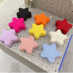 Mujeres Pequeña PVC Estrella Color Sólido Lindo Forma de XINGX Cremallera Bolsa De Gelatina