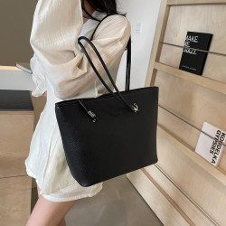 Mujeres Grande Cuero Sintético Color Sólido Estilo Preppy Estilo Clásico Hilo De Coser Cuadrado Cremallera Bolso De Mano