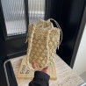 Mujeres Medio Sorbete Color Sólido Vacaciones Estilo Clásico Tejido Hueco Balde Cuerda Bolso Cubo