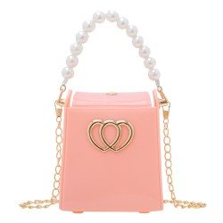 Mujeres Pequeña PVC Doble Corazon Color Sólido Ropa De Calle Cuadrado Hebilla Magnética Bolso Cuadrado