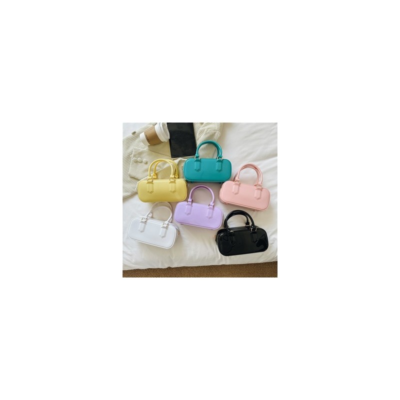 Mujeres Medio PVC Color Sólido Estilo Clásico Forma De Almohada Cremallera Bolsa De Gelatina