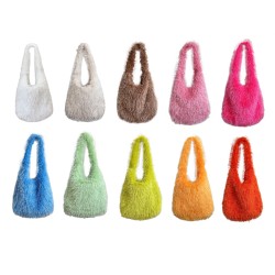 Mujeres Felpa Color Sólido Básico Estilo Clásico Cuadrado Hebilla Magnética Bolsas De Hombro