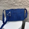 Mujeres Pequeña Mezclilla Enrejado Estilo Preppy Cuadrado Gire La Tapa Bolso Bandolera