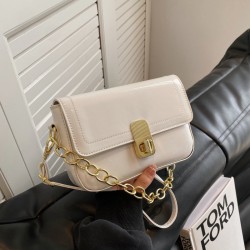 Mujeres Pequeña Cuero Sintético Color Sólido Ropa De Calle Cuadrado cerrar Bolsa De Sillín
