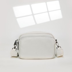 Mujeres Pequeña Cuero Color Sólido Básico Estilo Clásico Cuadrado Cremallera Bolso Bandolera