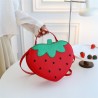 Mujeres Medio Cuero Sintético Fresa Elegante Lindo Ronda Cremallera Bolsas Circular