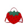 Mujeres Medio Cuero Sintético Fresa Elegante Lindo Ronda Cremallera Bolsas Circular