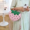 Mujeres Medio Cuero Sintético Fresa Elegante Lindo Ronda Cremallera Bolsas Circular