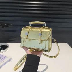 Mujeres Medio Cuero Sintético Color Sólido Estilo Preppy Estilo Clásico Cuadrado Gire La Tapa Bolso Bandolera