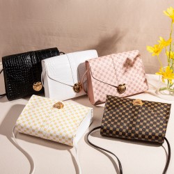 Mujeres Pequeña Cuero Sintético Color Sólido Argyle Estilo Vintage Estilo Clásico Cuadrado cerrar Bolso Bandolera