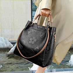 Mujeres Medio PVC Color Sólido Estilo Vintage Estilo Clásico Balde Cremallera Bolso Bandolera