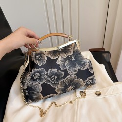 Mujeres Medio Bordado Flor Elegante Estilo Vintage Cascarón cerrar Bolso De Noche