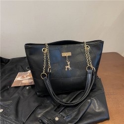 Mujeres Medio Cuero Sintético Color Sólido Básico Estilo Vintage Cuadrado Cremallera Bolso De Mano